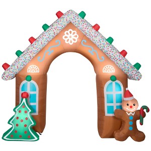 Gemmy Christmas Airblown Inflatable Gingerbread Archway, 8.5 ft Tall, Multi - 1 of 2