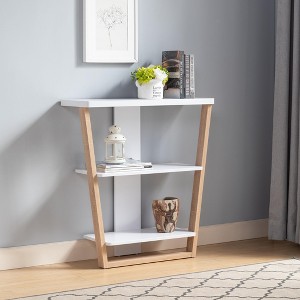 NicBex Narrow Console Table with 3 Open Storage Shelves,Stylish Minimalist Entryway Table,Modern Couch Table for Living Room,White - 1 of 4