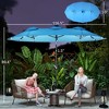 Double-sided Patio Umbrella, 9.7' Outdoor Umbrella with Tilt and Crank, LED Solar Light and 12 Ribs - 3 of 4