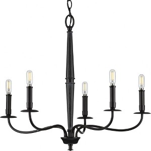 Progress Lighting Durrell 5-Light Chandelier, Steel, Matte Black, No Shade - 1 of 2