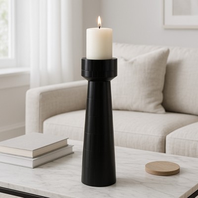 Decorative Resin Pillar Candle Holder - Perfect Candlestick Holders for Stylish Living Room Décor - Centerpieces for Tables