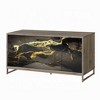 Royal Hampton Sideboard Console Cabinet, Black Marble Look, Brown Wood 65 Inch - 4 of 4