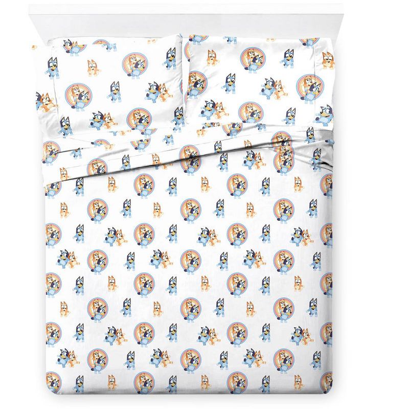 Saturday Park Bluey Rainbow in the Clouds 100% Organic Cotton Bed Set, 6 of 8