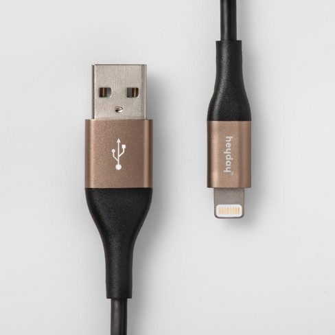 6' Lightning To Usb-a Round Cable - Heyday™ Black/gold : Target
