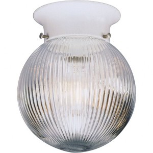 Progress Lighting Madison 1-Light Flush Mount, Brushed Nickel, Clear Ribbed Glass Globe - 1 of 1