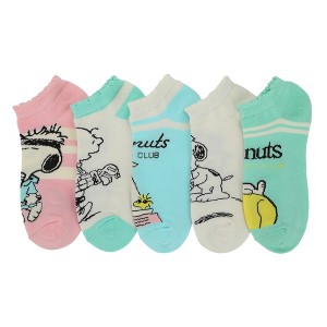 Peanuts Sports Clubs Women's 5-Pair Ankle Socks - 1 of 4