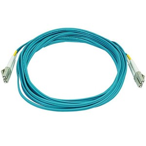 Monoprice Fiber Optic Cable - 5 Meter - Aqua | LC to LC, OM3, 50/125 Type, Multi Mode, 10Gb, Duplex - 1 of 4