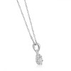 Pompeii3 Small Pave Real Diamond Pendant 10k White Gold 18" Women's Necklace - 2 of 4