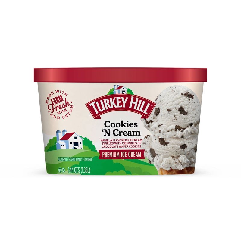 Turkey Hill Cookies &#38; Cream Ice Cream - 46oz, 1 of 5