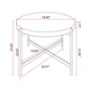 1 PC/2 PCS Modern Thread Design Round Coffee Table, MDF Table Top with Cross Legs Metal Base 4M - ModernLuxe - 4 of 4