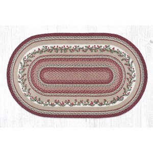 Earth Rugs Cranberries Oval Jute Patch Tread – Rustic Americana Style 3'x5' - 1 of 3