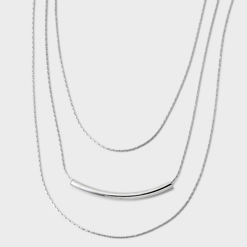 Multi-Layer Bar Pendant Layered Necklace - Universal Thread&#8482; Silver, 1 of 5