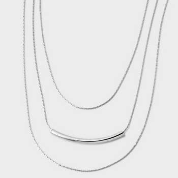 Multi-Layer Bar Pendant Layered Necklace - Universal Thread™ Silver