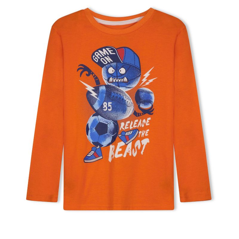 Sleep On It Boys Release The Beast Soft Fleece 2-Piece Pajama Sleep Set - Orange, Size: M 8/10, 3 of 10