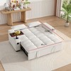 AENKYO 65" 3-in-1 Convertible Sleeper Sofa, Pull Out Bed with Swivel Side Table, USB Ports, Cup Holders & Adjustable Backrest, Modern Chenille Fabric - 3 of 4