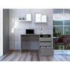 Vynxaria Three Drawer Computer Desk - One Shelf, Light Gray, 47.4"W - 2 of 4