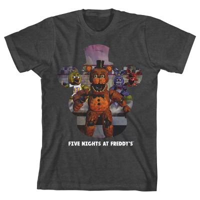 Five Nights at Freddy's Freddy Fazbear Shadow Boy's Charcoal Heather T-shirt