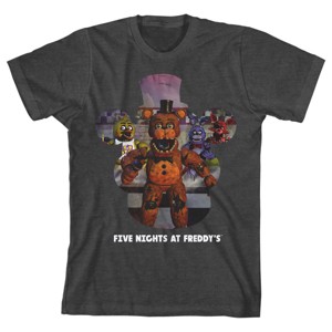 Five Nights at Freddy's Freddy Fazbear Shadow Boy's Charcoal Heather T-shirt - 1 of 3