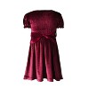 Mi Amore Gigi Babydoll Puff Sleeve Velour Dress - 2 of 3