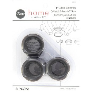 Dritz Set of 8 Home 1" Curtain Grommets Bronze: Plastic Sewing Fasteners, Eyelets, Grommet Kit, Brown, 1" Width - 1 of 4