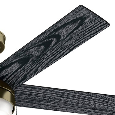 52" Modern Brass Ceiling Fan with LED Light and Reversible Blades