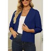 Women's 3/4 Sleeve Open Front Cropped Cardigan Sweater Elegant Shrugs for Women - 2 of 4