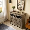 2 Doors Cabinet, Large Buffet Cabinet Kitchen With Metal Handle Styles, Bar Storage Cabinet For Dining Room-Cuddlewood - 2 of 4