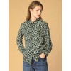 Allegra K Women's Point Collar Long Button Sleeve Button Down Floral Shirt - 2 of 4