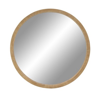Contemporary Wood Wall Mirror Brown - Olivia & May