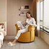 KWPZQEB Swivel Barrel Chair, Modern Accent Chair Comfy Armchair with Gold Metal Legs, Upholstered Reading Chair for Living Room Bedroom - 2 of 4