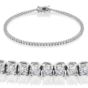 Pompeii3 2ct Lab Created Diamond Tennis Bracelet 14K White Gold 7" - 1 of 4