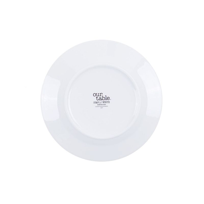 Our Table Simply White 6 Piece 8 Inch Porcelain Salad Plate Set, 3 of 5