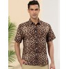 Lars Amadeus Men's Animal Print Short Sleeves Button Down Casual Summer Printed Shirts - 2 of 4