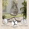 LeisureMod Summit Series Outdoor Egg Swing Chair in Black with Cushions, Hanging Patio Chair for One Person - 4 of 4