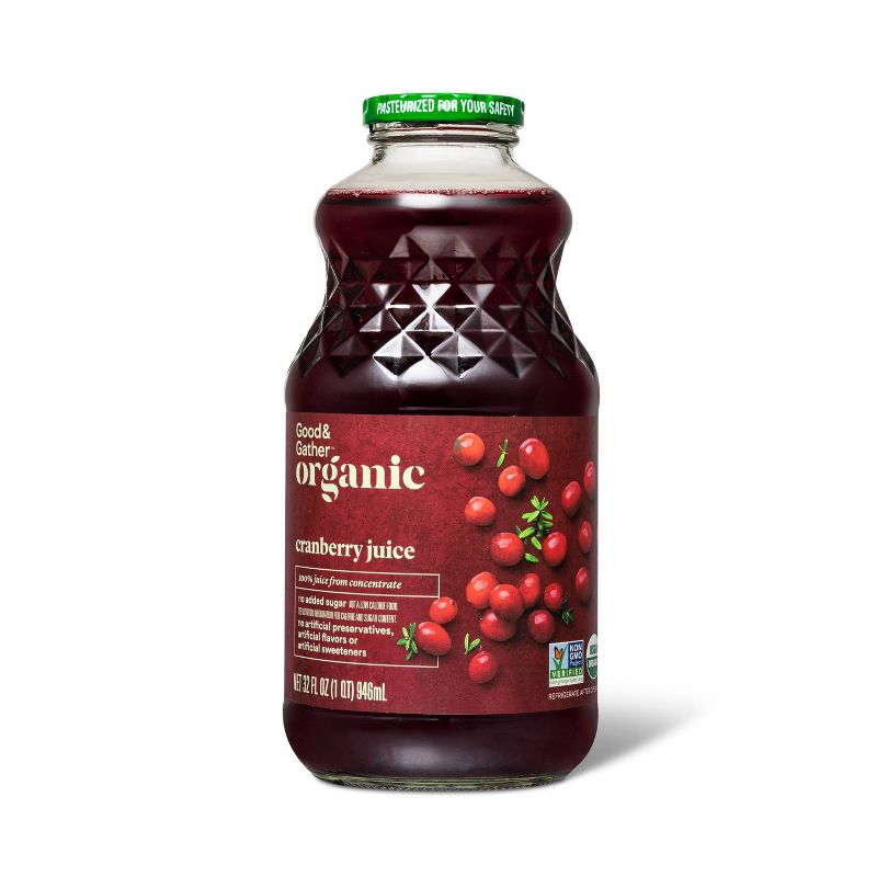 Organic Cranberry Juice From Concentrate - 32 fl oz - Good &#38; Gather&#8482;, 1 of 7