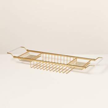 Extendable Wired Bathtub Caddy Brass Finish - Hearth & Hand™ with Magnolia