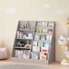 SEVOBAL Decorative Bookshelf Multifunctional 4 Tier Wooden Kids Book Shelf with Toy Storage Organizer for Playroom, Gray, 34.65"*15.75"*33.47" - 2 of 4