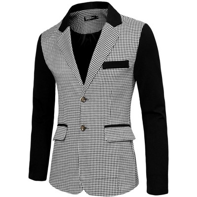 Lars Amadeus Men's Plaid Pattern Button Down Slim Fit Casual Jacket ...