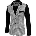 Lars Amadeus Men's Plaid Pattern Button Down Slim Fit Casual Jacket Blazer