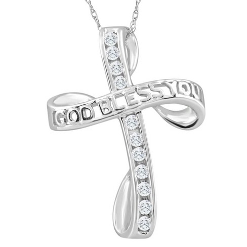 3/4 CT. T.W. Diamond Lock Pendant in 10K White Gold