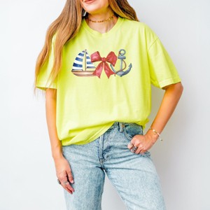 Simply Sage Market Coquette Ship Anchor Garment Dyed Tee - 1 of 4