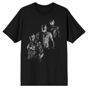 Justice League Mve 3 Super Heroes Men Black T-Shirt - 1 of 1