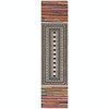 Unique Loom Chindi Cotton Collection Area Rug - Avani (2'  x 8' Runner Multi/Black) - 2 of 4