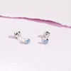 Girl's Bezel Cubic Zirconia 14k Gold Earrings - In Season Jewelry - 4 of 4