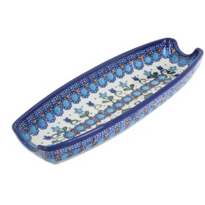 Blue Rose Polish Pottery 159-Vena Corn on the Cob Dish - 1 of 1