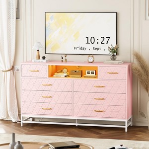 Whizmax 8 Drawer Dresser for Bedroom, 59" TV Dresser Wooden Large Dresser, Modern Chest of Drawers Storage Organizer for Closet, Living Room - 1 of 4