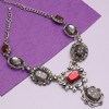 SOHI Women's Red Ethnic Statement Necklace - 3 of 4