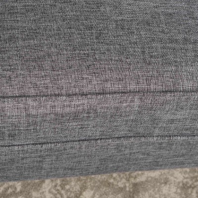 Gray Tufted Fabric Loveseat with Birch Wood Legs