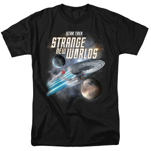 Star Trek Strange New Worlds Enterprise Adult T-Shirt Black - 1 of 4
