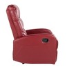 Contemporary Faux Leather Recliner Chair with Foam Padding and Manual Recline for Living Room - 3 of 4